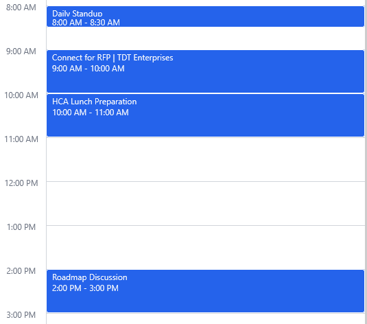 Original calendar with events