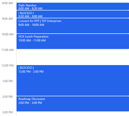 Blocked time reflected